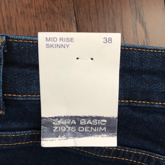 Zara Jeans With Pearl Bead on Ankle-Size 6 New - Picture 5 of 7
